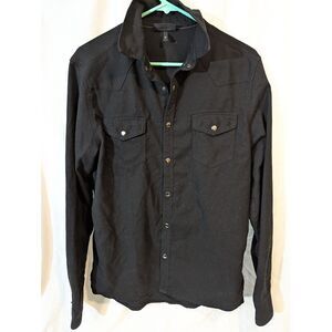 Kustom Kreeps Black Western Snap Shirt Rockabilly Goth Punk Size Small